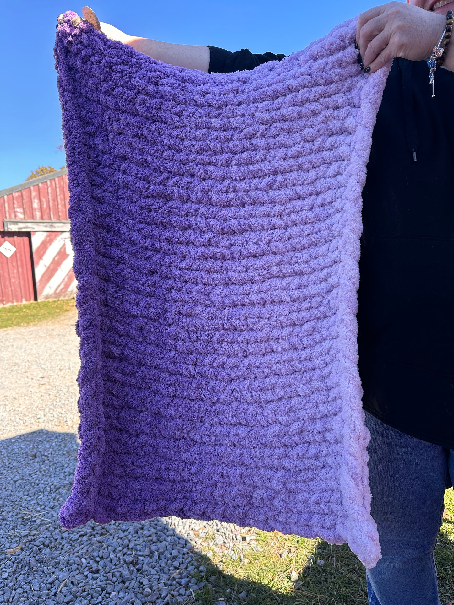 SMALL BABY BLANKET (ombré purple)