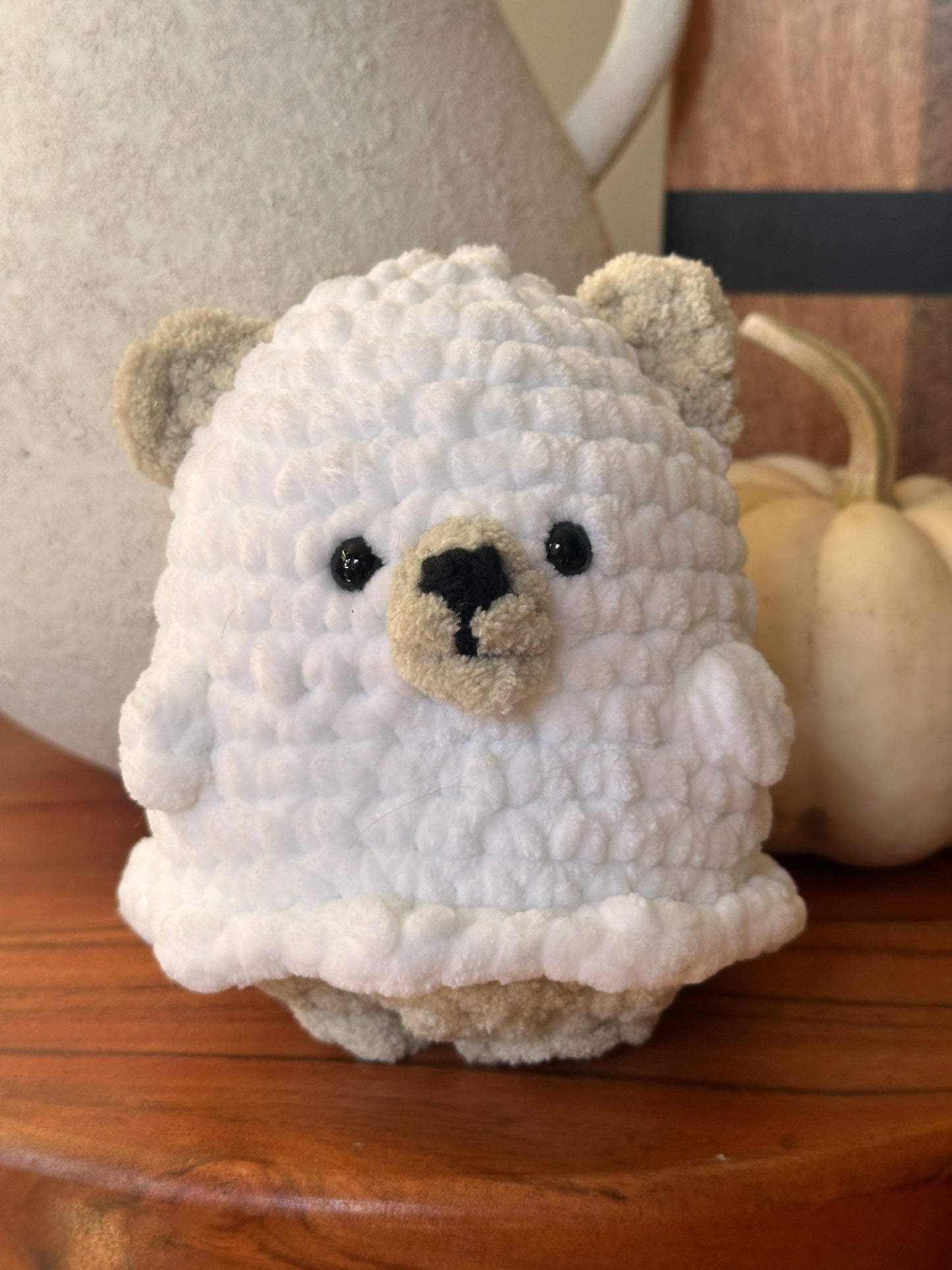 Crochet Ghost Bear - Halloween Plush