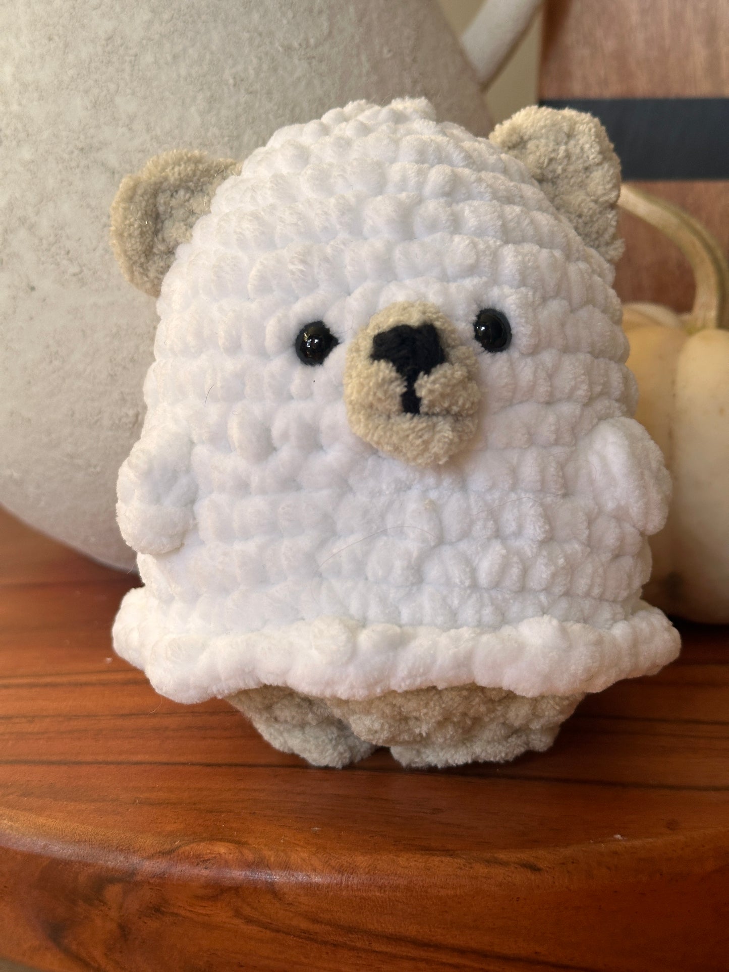 Crochet Ghost Bear - Halloween Plush