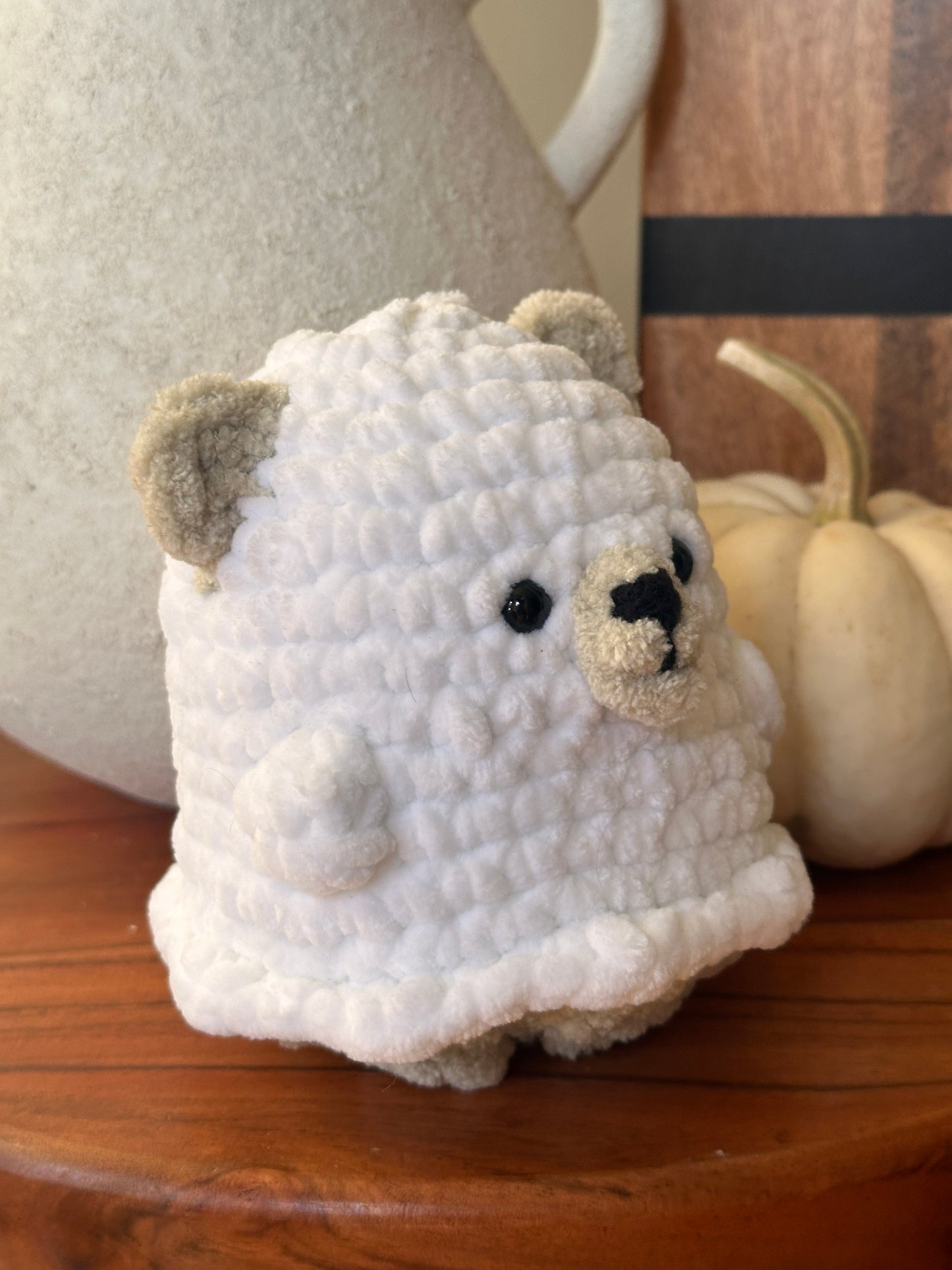 Crochet Ghost Bear - Halloween Plush